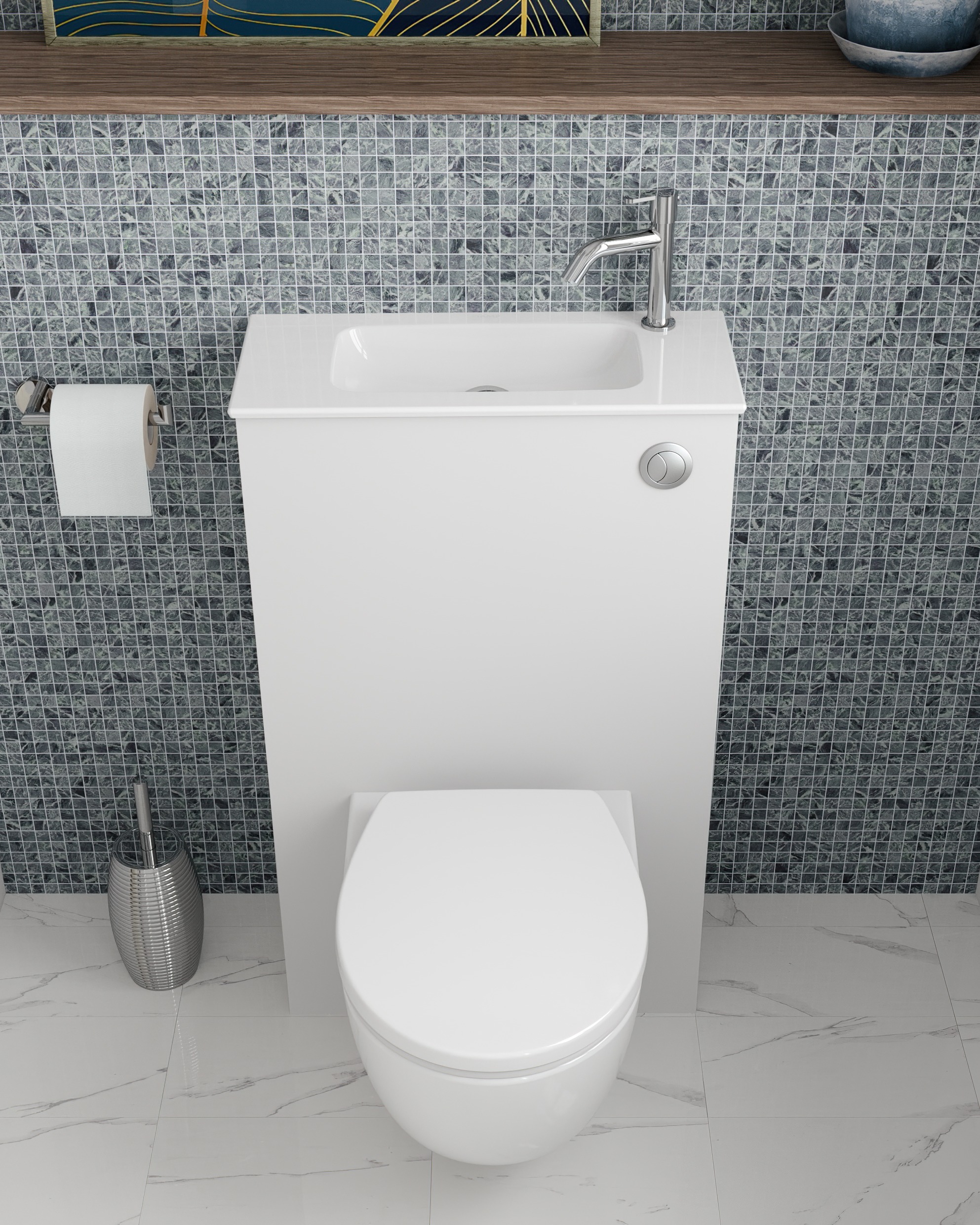 Pack WC Suspendu Lave mains TRIO SIAMP Pack WC Suspendu Lave mains TRIO SIAMP
